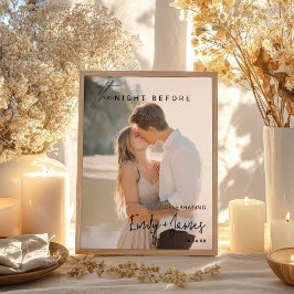 Modern de nacht voor foto verloving welkom poster