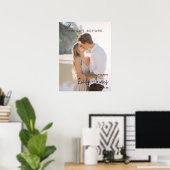 Modern de nacht voor foto verloving welkom poster (Thuiskantoor)