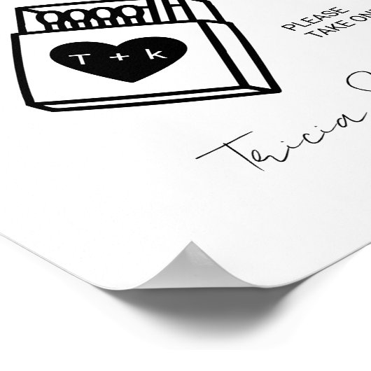 Modern De perfecte match Minimale bruiloft gunst Poster (Hoek)