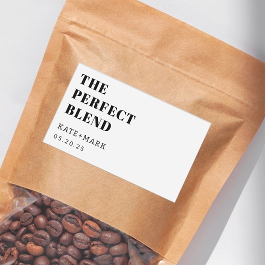 Modern De perfecte mix bruiloft koffie gunst Rechthoekige Sticker