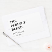 Modern De perfecte mix bruiloft koffie gunst Rechthoekige Sticker (Envelop)