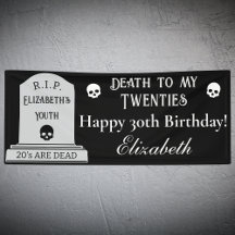 Modern Death to My 20s Black 30th Birthday Party