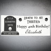 Modern Death to My 30s Skulls 40th Birthday Party Spandoek