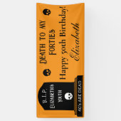 Modern Death to My 40s Oranje 50ste verjaardagsfee Spandoek (Verticaal)