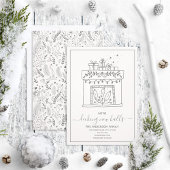 Modern Decing New Halls Moving Announcement Feestdagenkaart