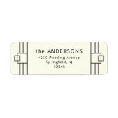 Modern Deco | Adres voor ivoor en zwart-wit Etiket (Voorkant)