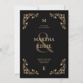 Modern Deco | Black and Gold Photo Back Wedding Save The Date (Voorkant)