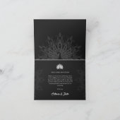 Modern Deco Black Peacock 3 foto bruiloft gevouwen Bedankkaart (Binnen)