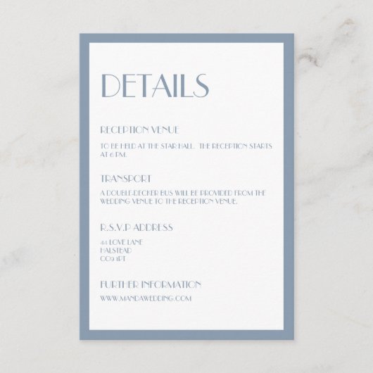 Modern Deco Blue Details Behuizing Kaart (Voorkant)