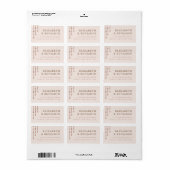 Modern Deco Blush Roos Goudfolie Retouradres Etiket (Full Sheet)