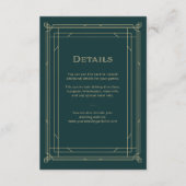 Modern Deco | Details maragingwedstrijd groene bru Informatiekaartje (Voorkant)