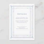 Modern Deco | Details witte en blauwe bruiloft Informatiekaartje (Voorkant)