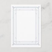 Modern Deco | Details witte en blauwe bruiloft Informatiekaartje (Achterkant)