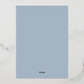 Modern Deco Dusty Blue I Folie Invitation Folie Uitnodiging (Achterkant)
