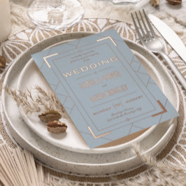 Modern Deco Dusty Blue I Folie Invitation Folie Uitnodiging