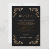 Modern Deco | Elegant Black and Gold Wedding  Bedankkaart (Voorkant)