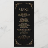 Modern Deco | Elegant Black and Gold Wedding Menu (Voorkant)