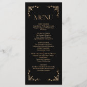 Modern Deco | Elegant Black and Gold Wedding Menu (Voorkant)