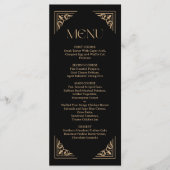 Modern Deco | Elegant Black and Gold Wedding Menu (Voorkant)