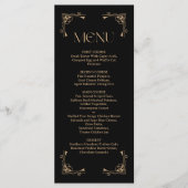 Modern Deco | Elegant Black and Gold Wedding Menu (Voorkant)