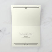 Modern Deco | Elegant Black and Ivory Wedding Bedankkaart (Binnen)