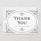 Modern Deco | Elegant Black and White Wedding Bedankkaart (Voorkant)
