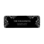 Modern Deco | Elegant Black and White Wedding Etiket (Voorkant)