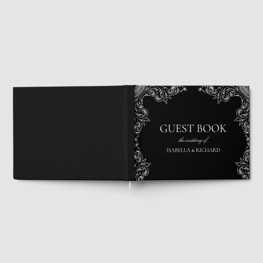 Modern Deco | Elegant Black and White Wedding Gastenboek (Volledig)