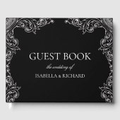 Modern Deco | Elegant Black and White Wedding Gastenboek (Voorkant)