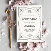 Modern Deco | Elegant Black and White Wedding Kaart