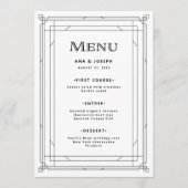 Modern Deco | Elegant Black and White Wedding Menu (Voorkant)