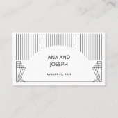 Modern Deco | Elegant Black and White Wedding Plaatskaartje (Achterkant)