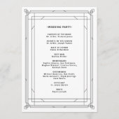 Modern Deco | Elegant Black and White Wedding Programmakaart (Achterkant)