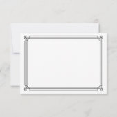 Modern Deco | Elegant Black and White Wedding RSVP Kaartje (Achterkant)