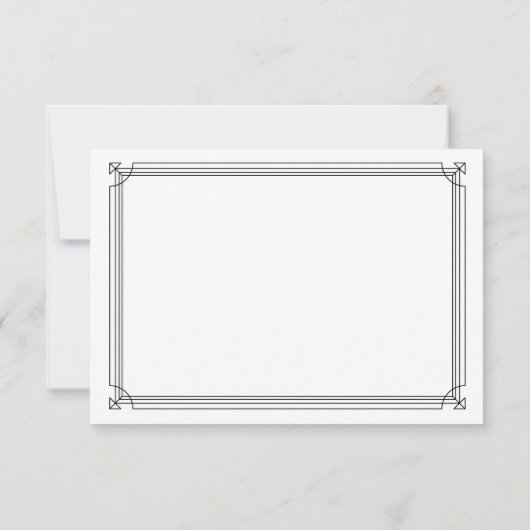 Modern Deco | Elegant Black and White Wedding RSVP Kaartje (Achterkant)