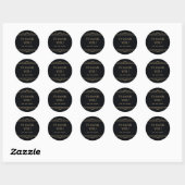 Modern Deco | Elegant Black en Faux Gold Wedding Ronde Sticker (Vel)
