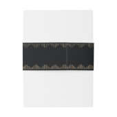 Modern Deco | Elegant Black en Faux Gold Wedding Uitnodigingen Wikkel (Achterkant Voorbeeld)