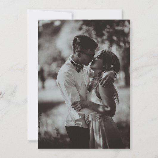 Modern Deco | Elegant Black en Gold Photo Back Save The Date (Achterkant)