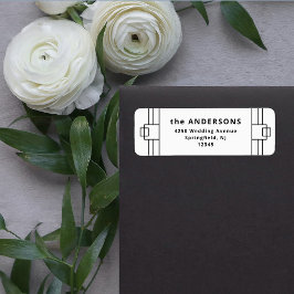 Modern Deco | Elegant Black en White Etiket