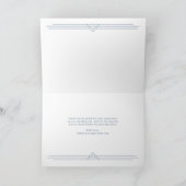 Modern Deco | Elegant Dusty Blue en White Wedding Bedankkaart (Binnen)