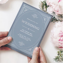 Modern Deco | Elegant Dusty Blue en White Wedding