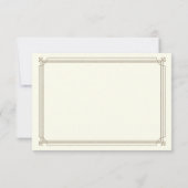 Modern Deco | Elegant Gold en Ivory Wedding RSVP Kaartje (Achterkant)
