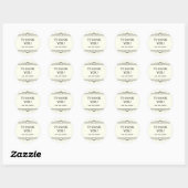 Modern Deco | Elegant Ivory and Black Wedding Ronde Sticker (Vel)