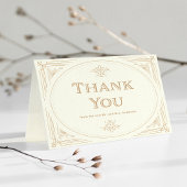Modern Deco | Elegant Ivory en Gold Wedding Bedankkaart