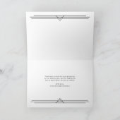 Modern Deco | Elegant Onyx Black and White Wedding Bedankkaart (Binnen)