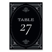 Modern Deco | Elegant Onyx Black and White Wedding Kaart (Achterkant)