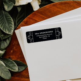 Modern Deco | Elegant Onyx zwart-wit Etiket