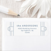 Modern Deco | Elegant White en Dusty Blue Etiket (Insitu)