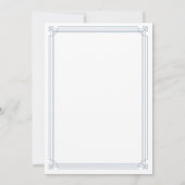 Modern Deco | Elegant White en Dusty Blue Wedding Kaart (Achterkant)