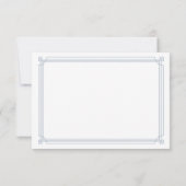 Modern Deco | Elegant White en Dusty Blue Wedding RSVP Kaartje (Achterkant)